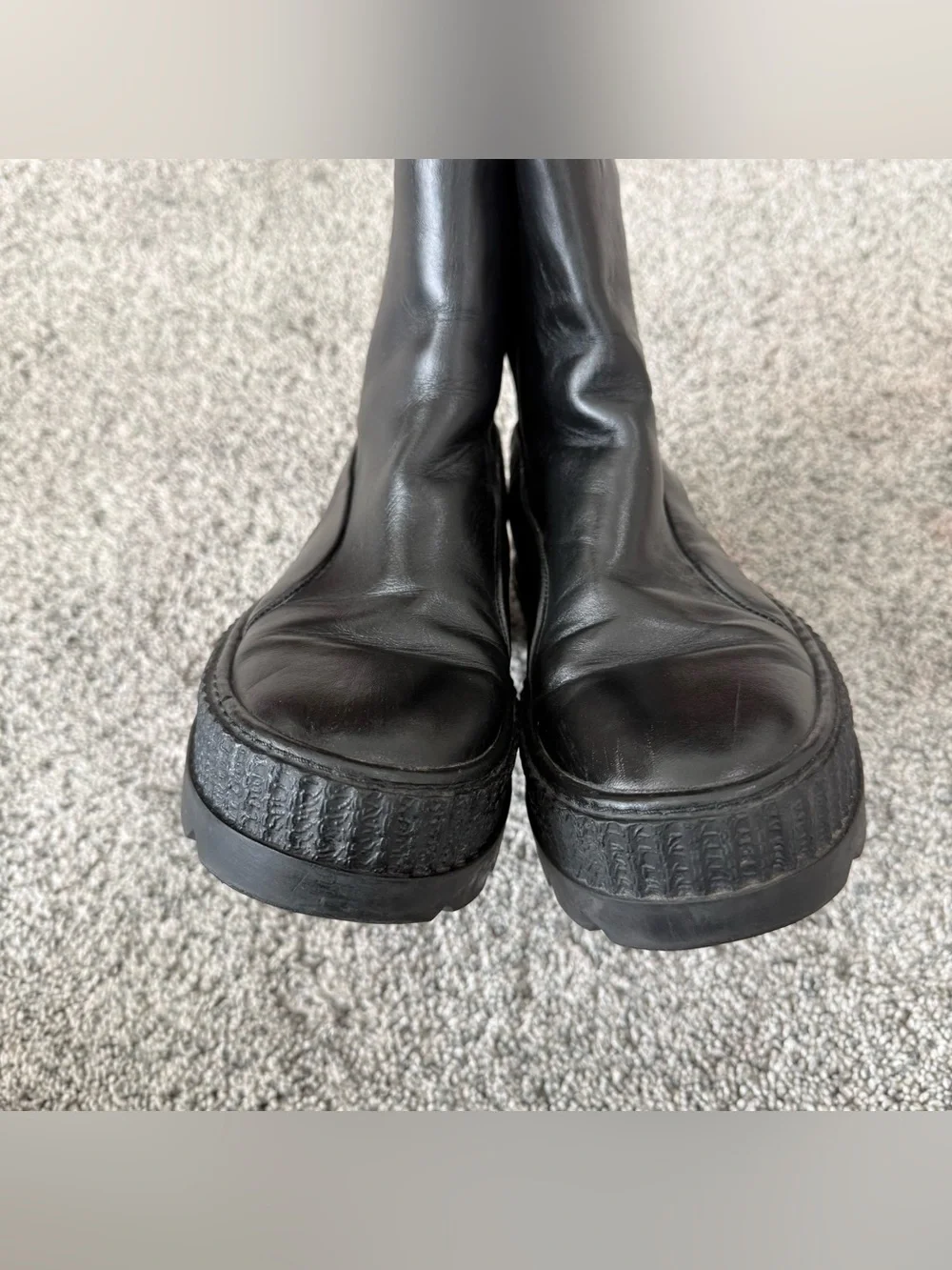 Rihanna Fenty Puma Black Leather Chelsea Platform Pull On Boots Women’s US 6.5